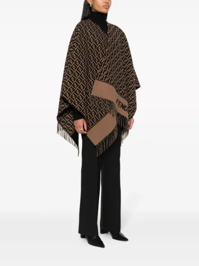 FENDI FF logo print poncho Eraldo FR