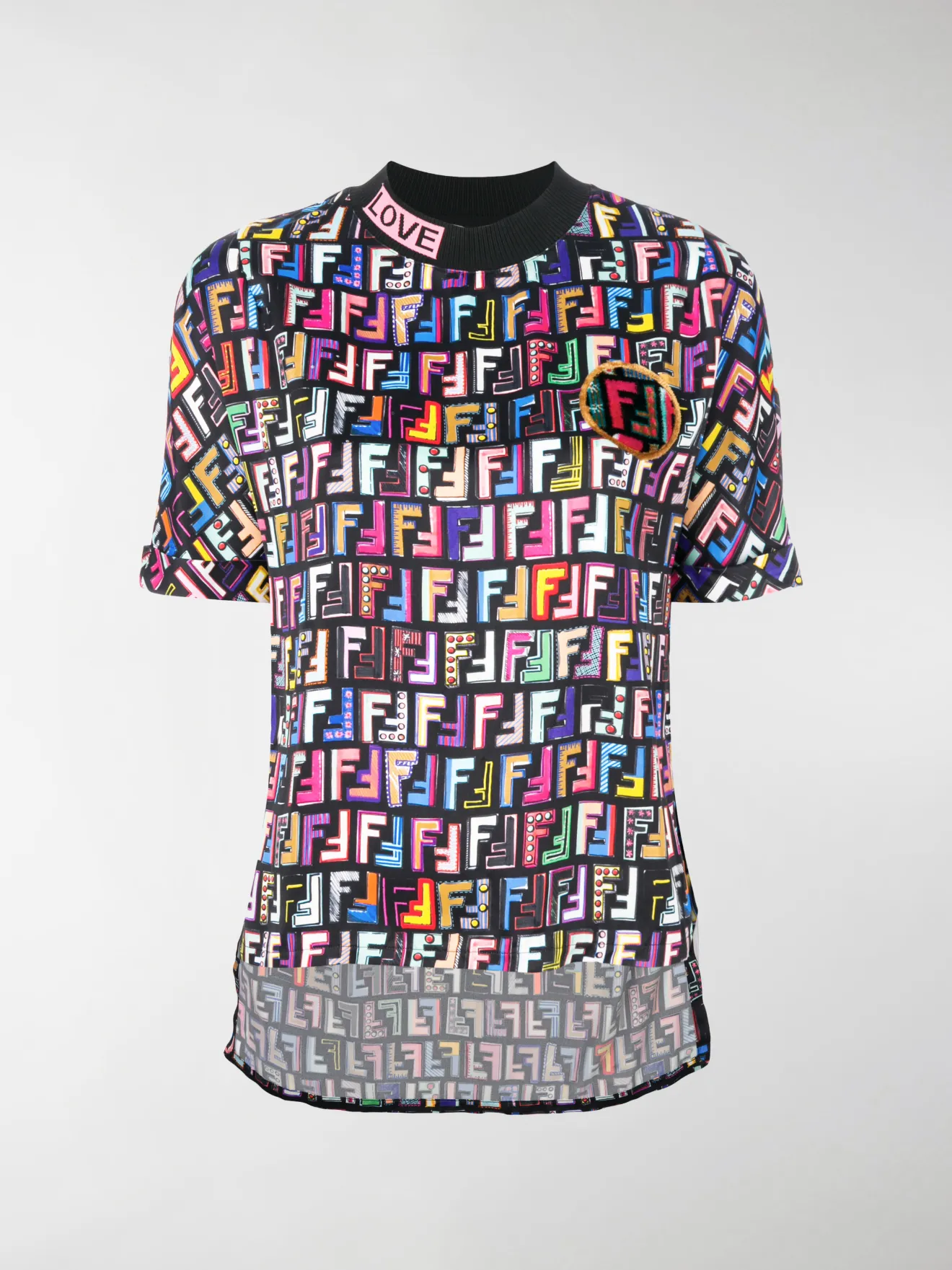 fendi logo print t shirt