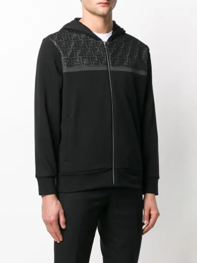 fendi logo panel hoodie