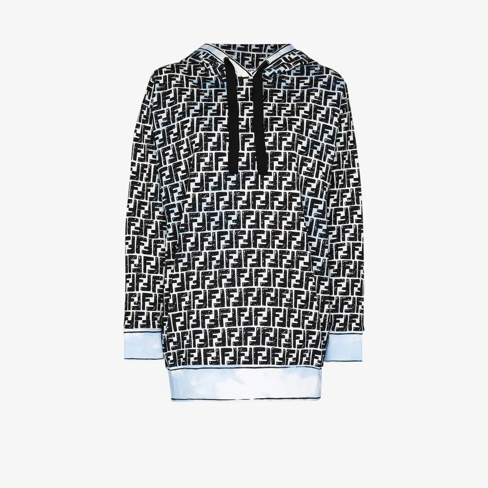 Fendi FF monogram logo-print hoodie | Browns