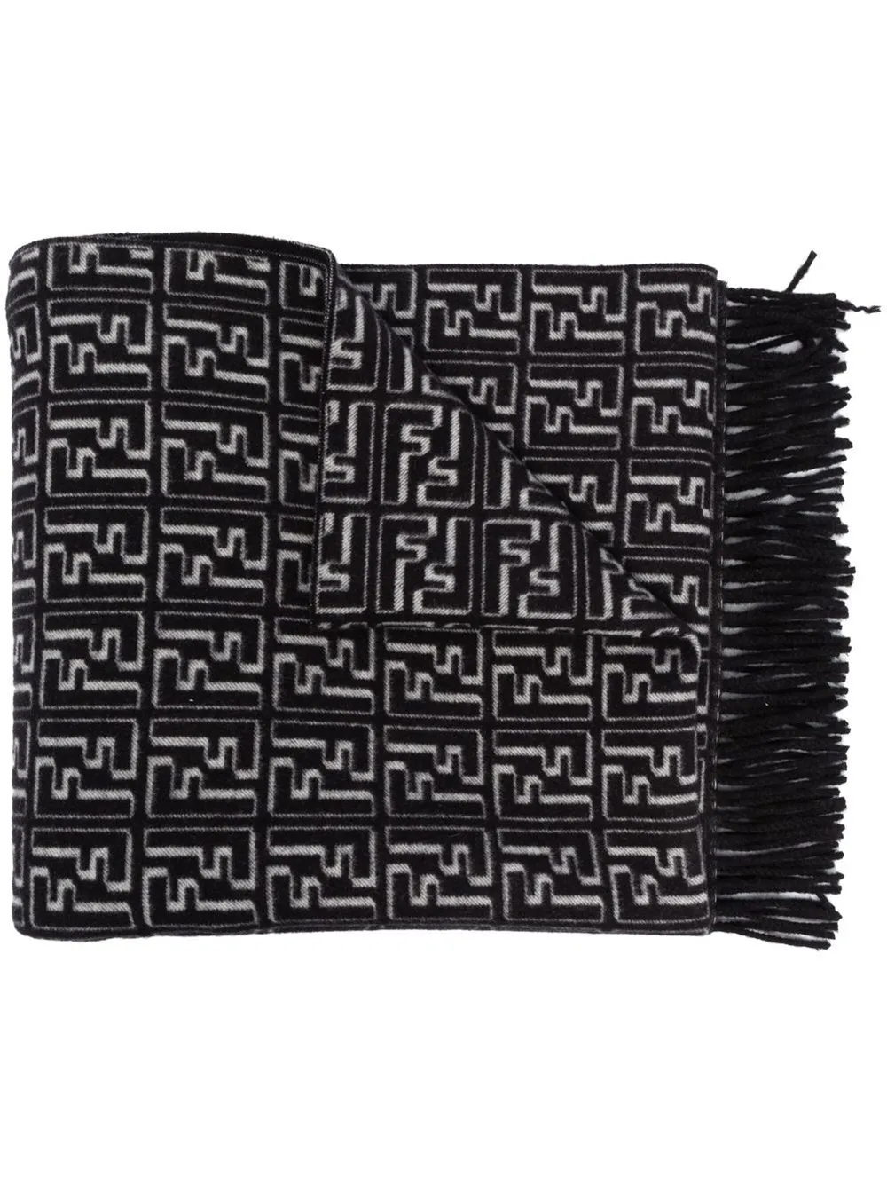 Fendi scarf black outlet and white