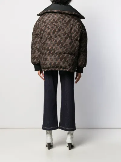 fendi ff motif shearling jacket