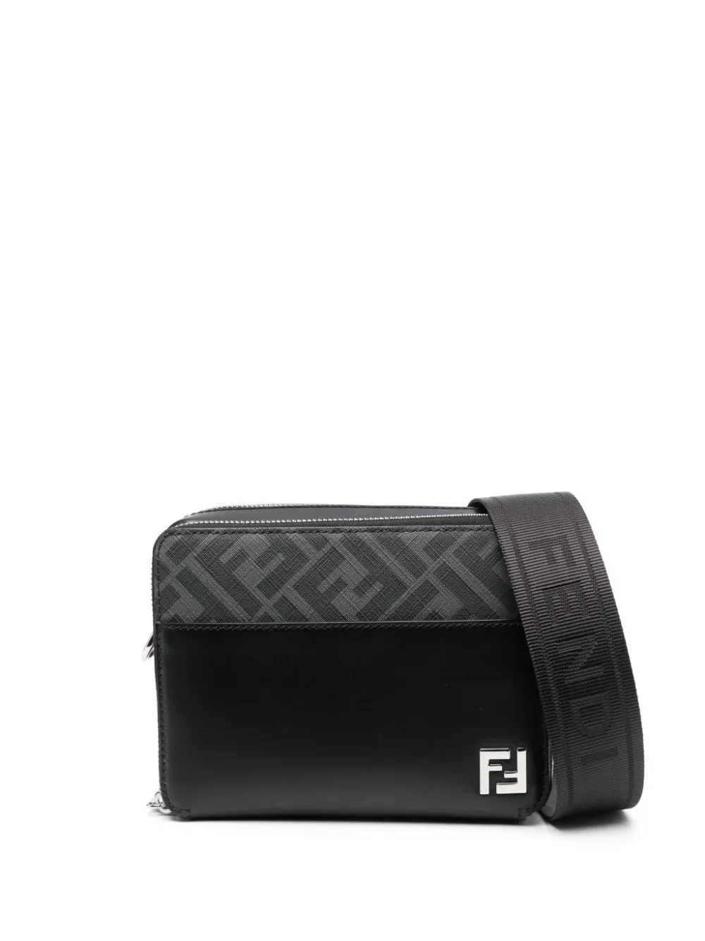 Fendi ff best sale leather shoulder bag