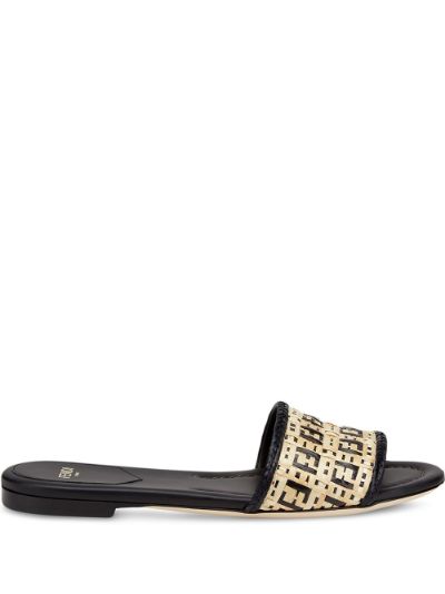 Fendi studded clearance logo slide sandal