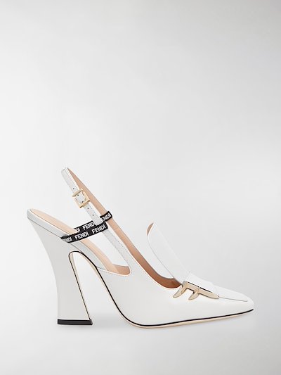 Fendi Ffreedom Slingback Pumps White Modes