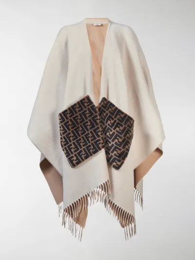 fendi wool poncho