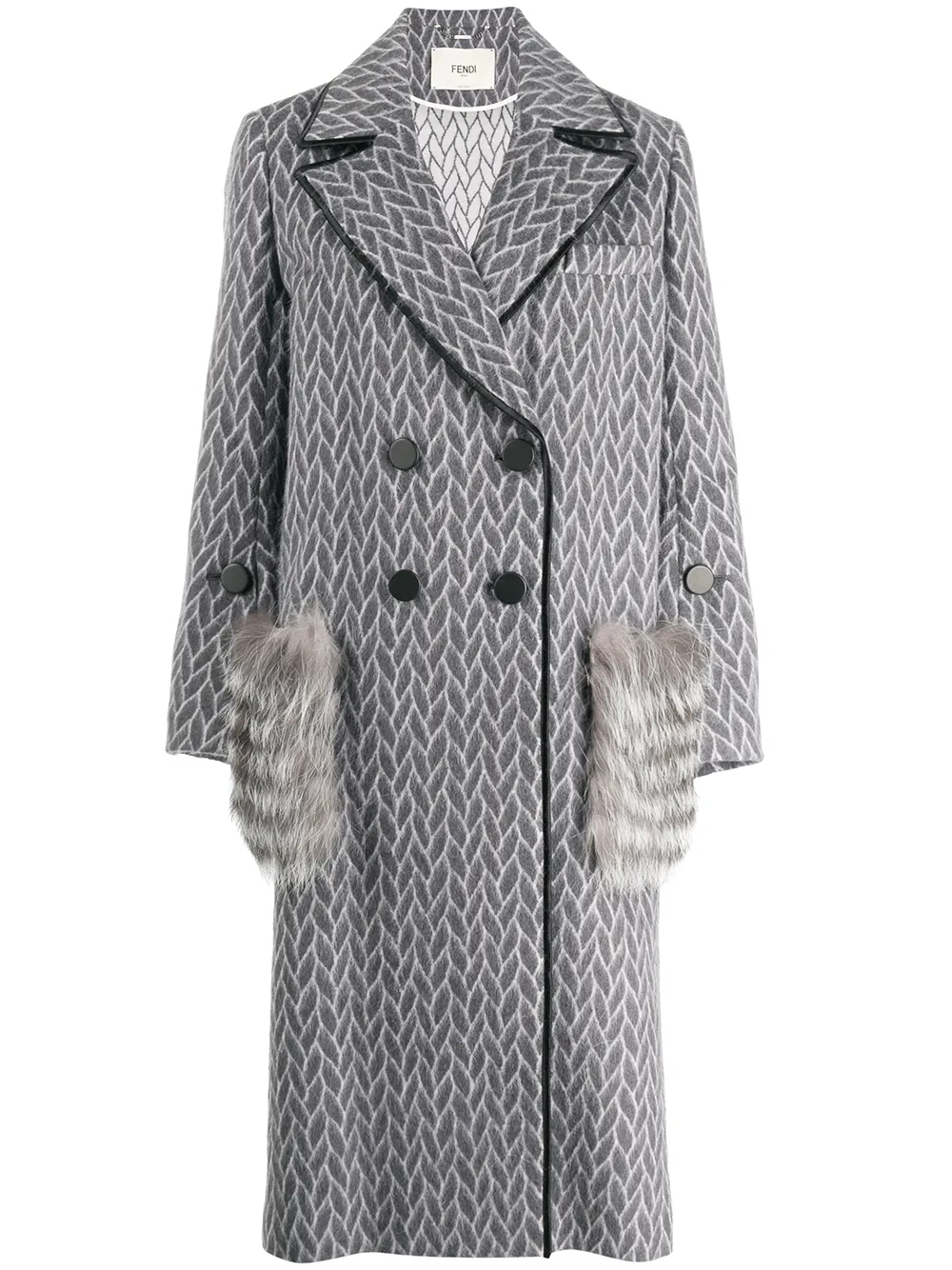 Fendi coat with fur pockets hotsell