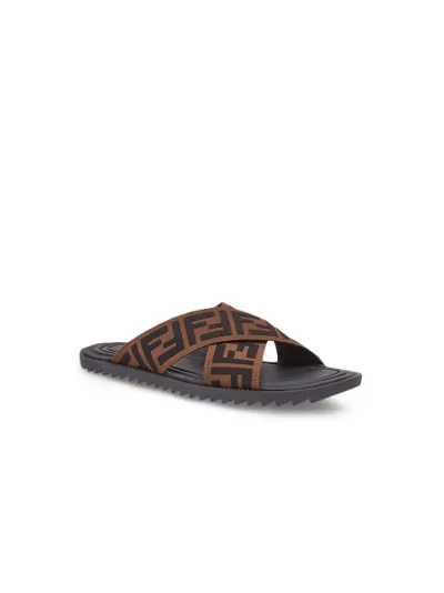 fendi jacquard crossover slides