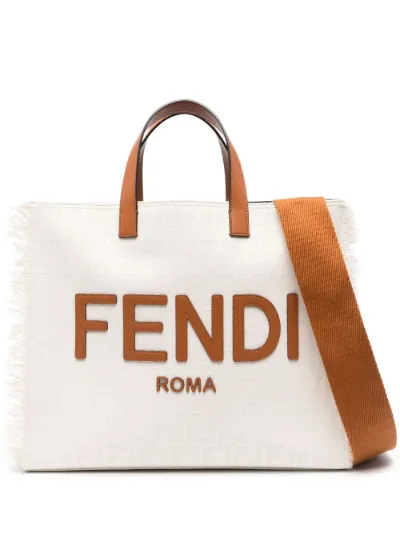 FENDI jacquard logo canvas tote bag Eraldo DE