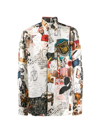 FENDI karl kollage silk shirt | Eraldo.com US