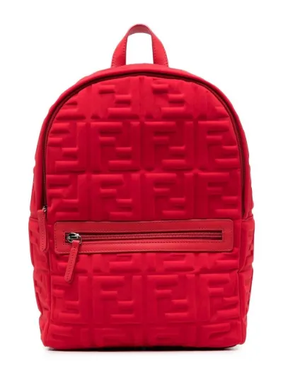 Fendi Kids embossed logo backpack Eraldo BE