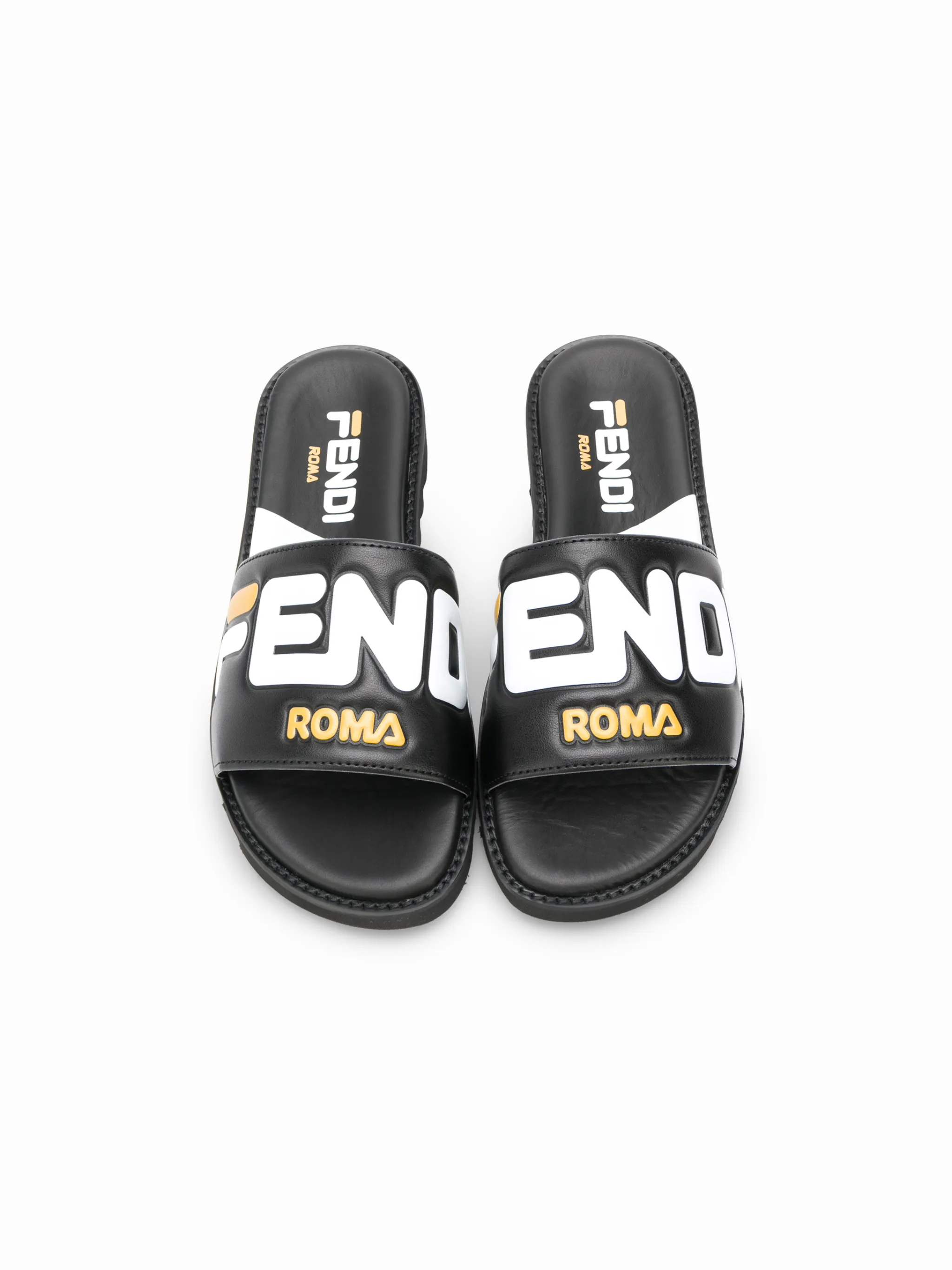 Fendi Kids Fendi Mania logo colour block slides Eraldo DE