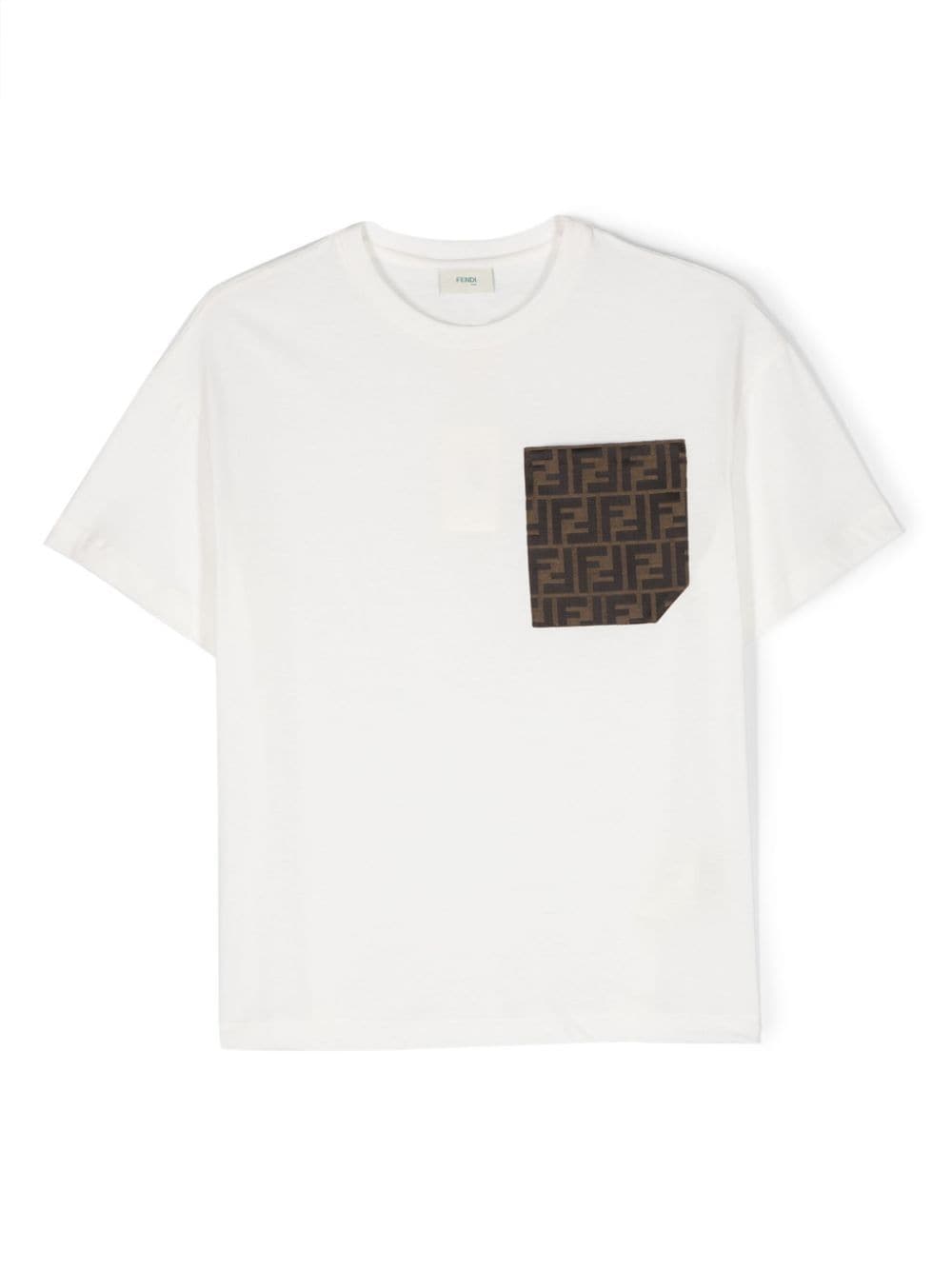 FF-logo print cotton T-shirt, Fendi Kids