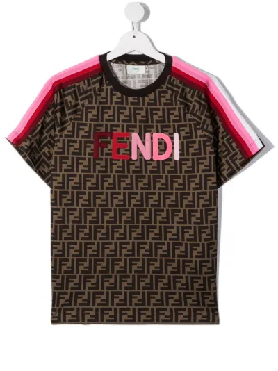 Fendi Kids logo patch monogram T shirt Eraldo HR