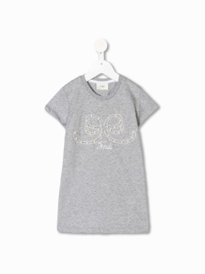 pearl embellished T-shirt dress | Fendi ...