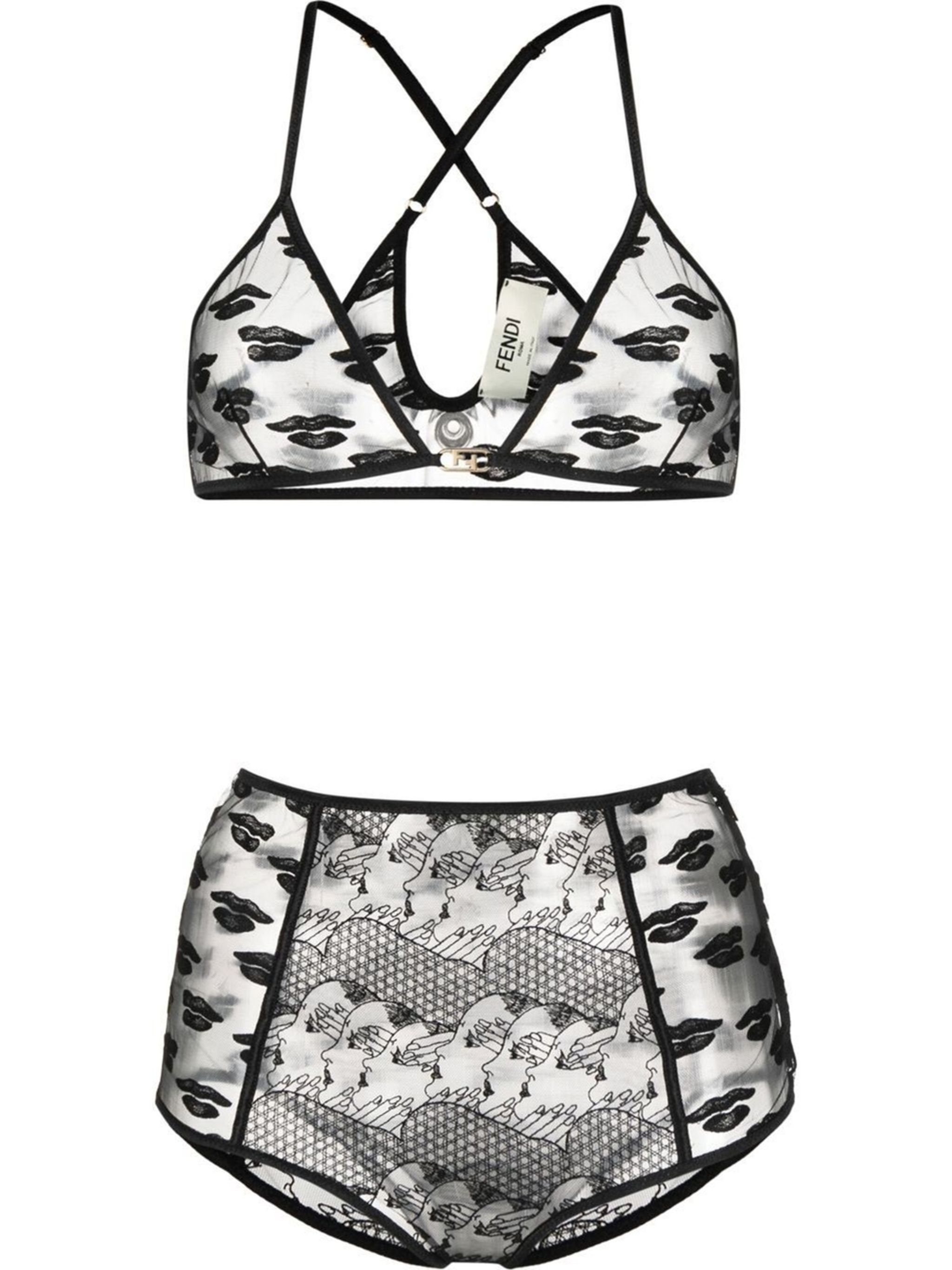 FENDI lace-embroidered bra set | Eraldo.com US