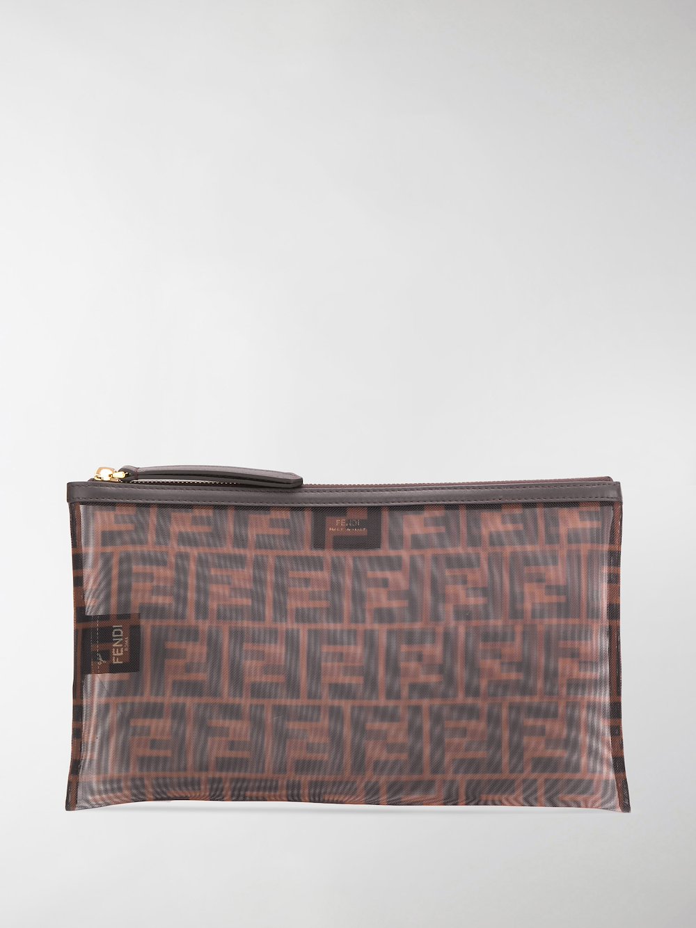 Fendi large FF envelope pouch brown MODES