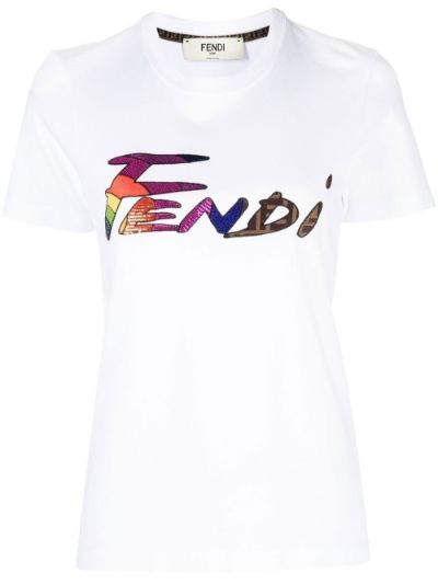 Fendi rainbow discount t shirt