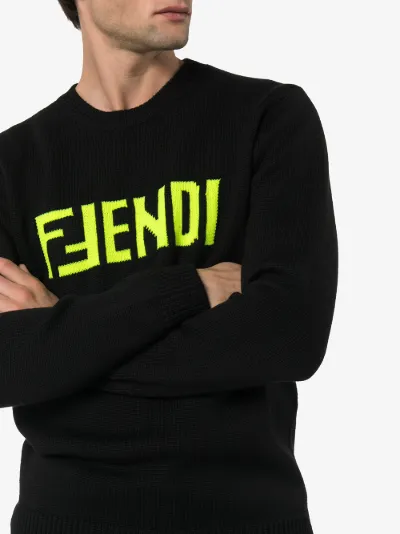 fendi logo intarsia sweater