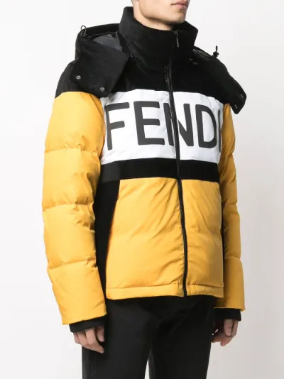 fendi logo padded jacket