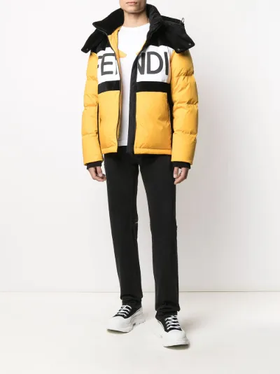 fendi logo padded jacket