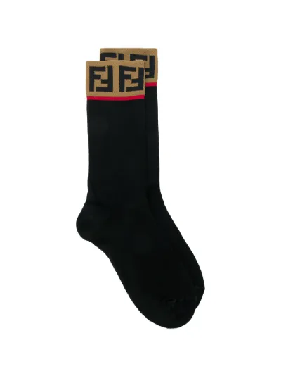 Brown fendi socks best sale