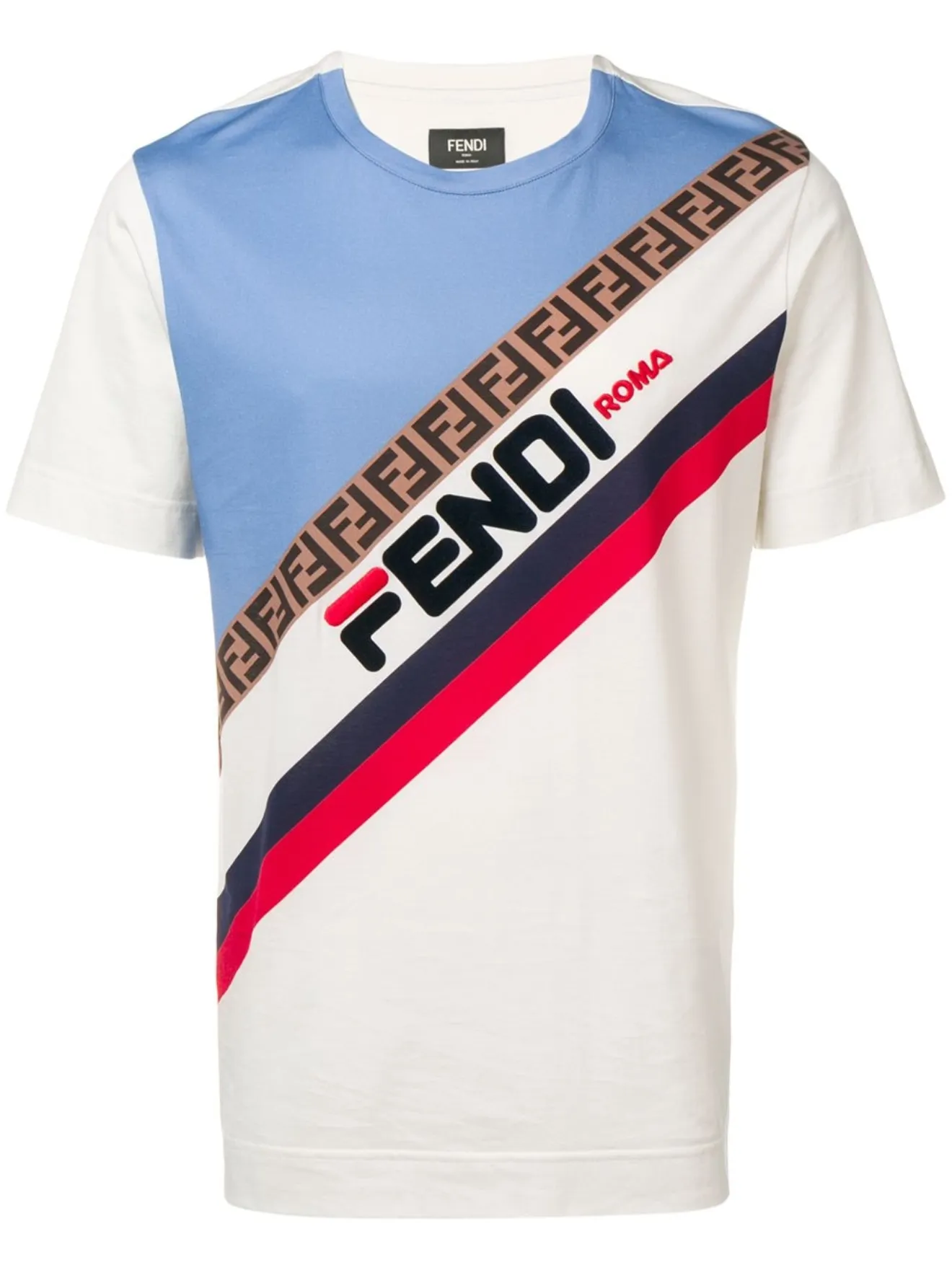 fendi logo print t shirt