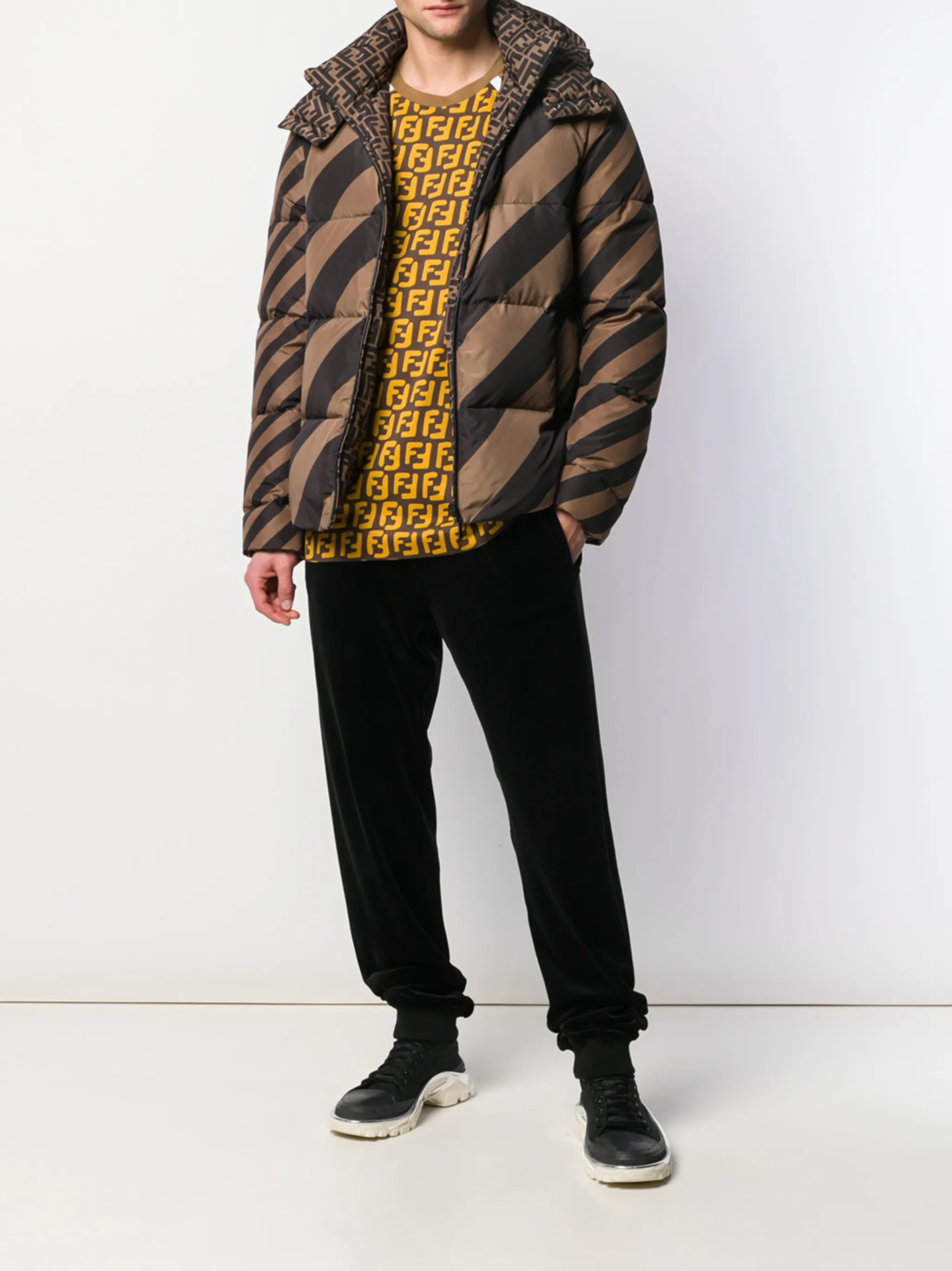 Fendi logo puffer jacket on sale