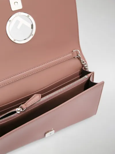 fendi logo calfskin leather wallet on a chain