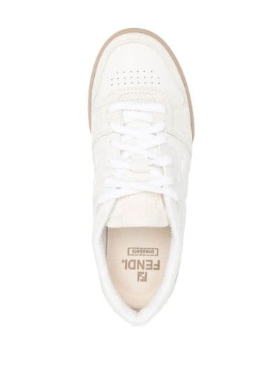 Fendi Sneakers Match Leather Beige Ice White