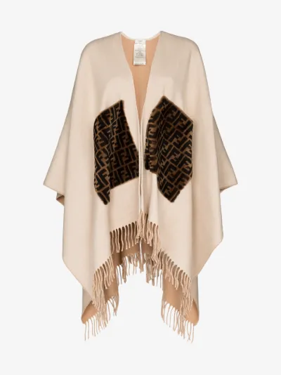 fendi wool poncho
