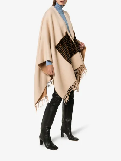fendi wool poncho