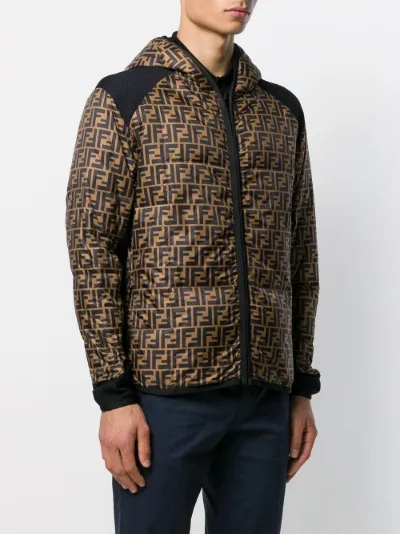 fendi logo padded jacket