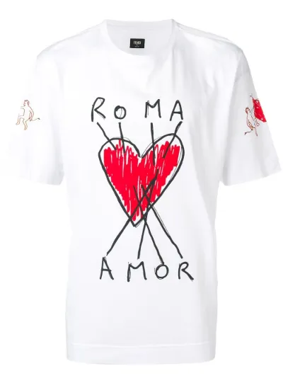 Fendi printed T-shirt white | MODES