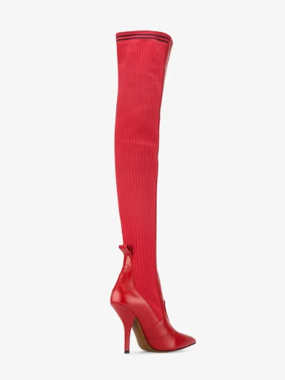 fendi logo over the knee boots