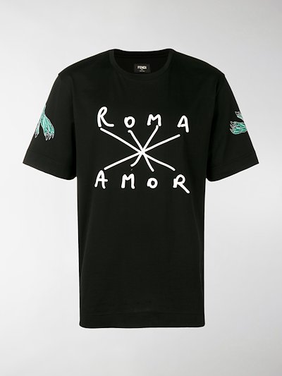 fendi roma black t shirt