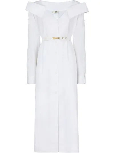 shirt mid-length linen dress | Fendi 