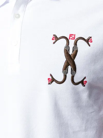 Fendi Snake-embroidered polo shirt 