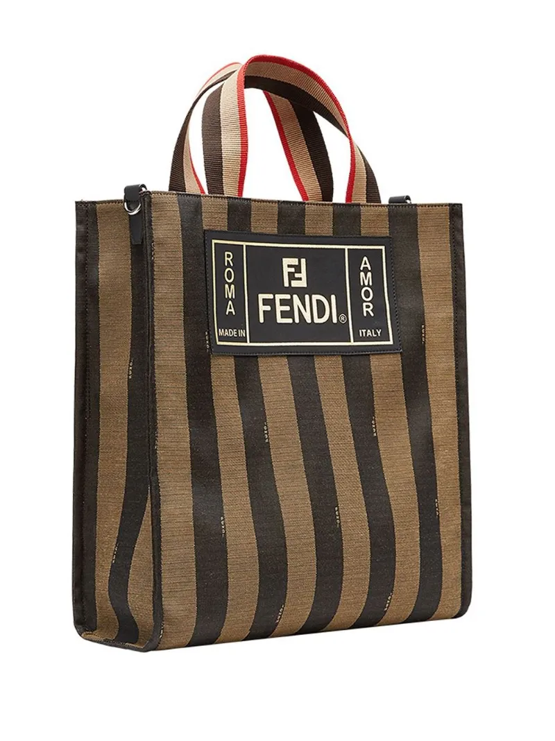 Fendi striped tote bag brown | MODES