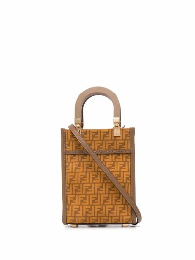 Fendi Sunshine Open-top Mini Crossbody Bag in Brown