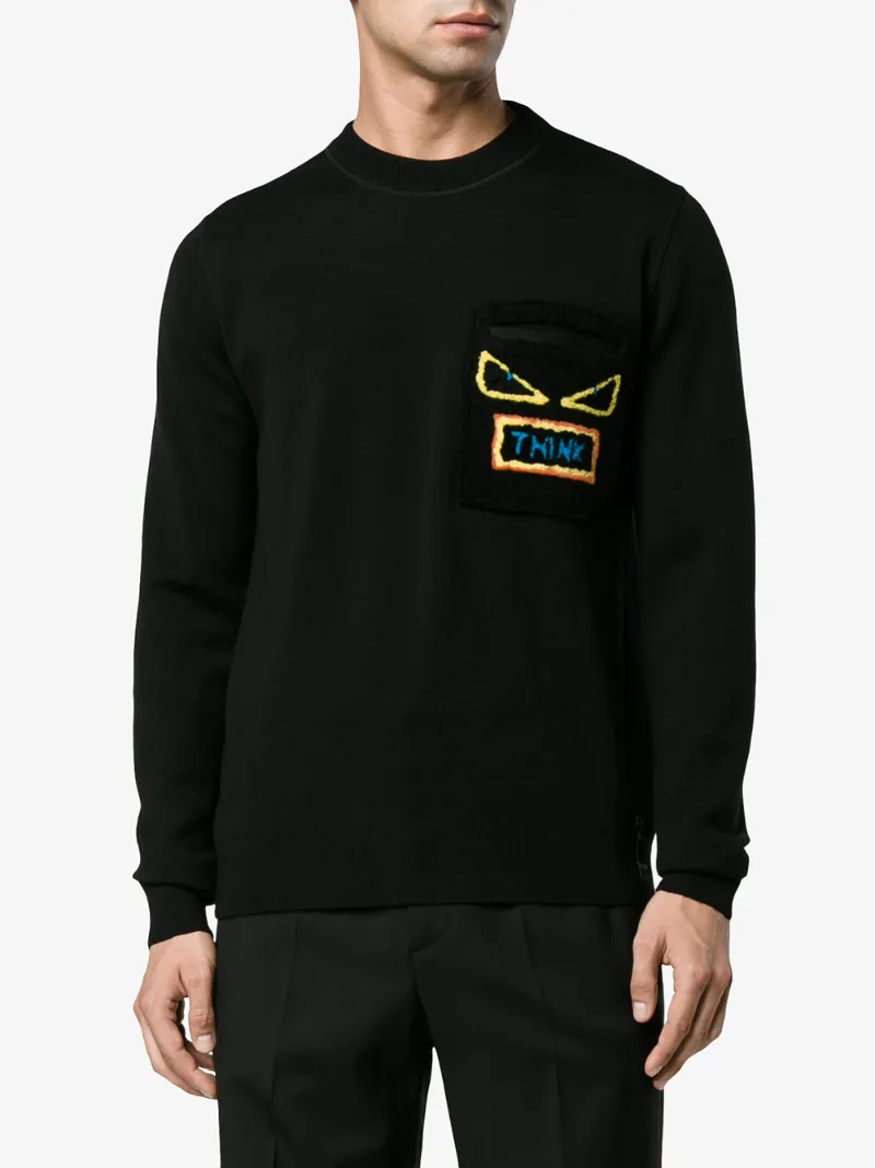 Fendi Think shearling pocket sweatshirt | Browns Image result for givenchy bambi | Crew neck sweatshirt