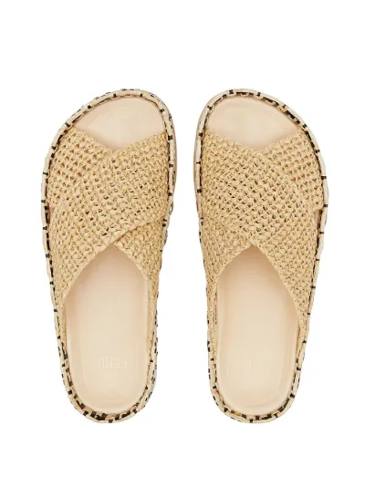 fendi open toe flat sandals