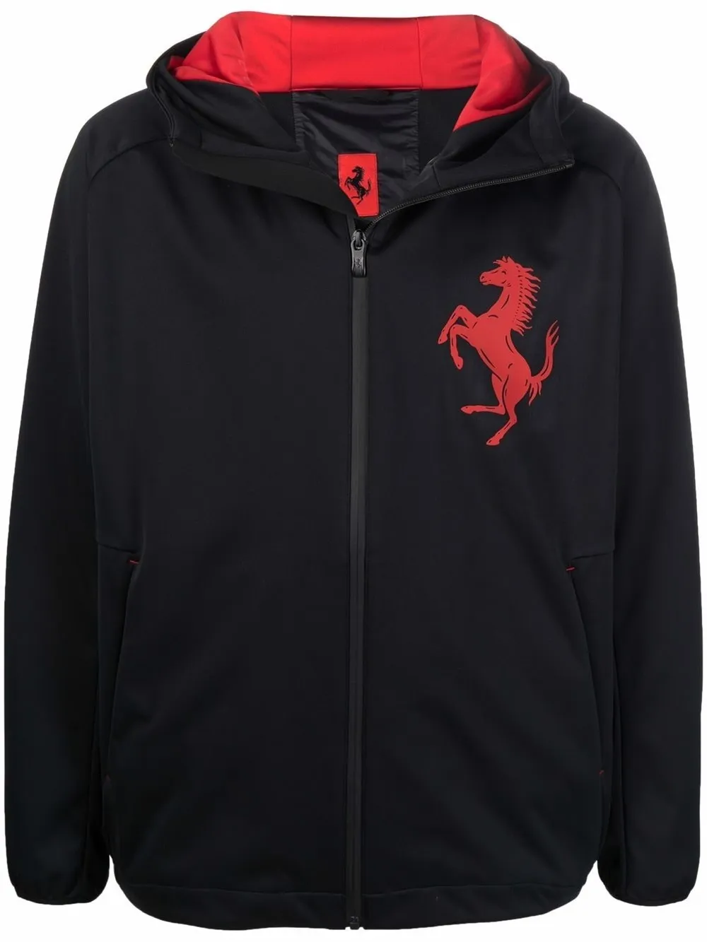 Ferrari logo print zip up hooded jacket Eraldo KR