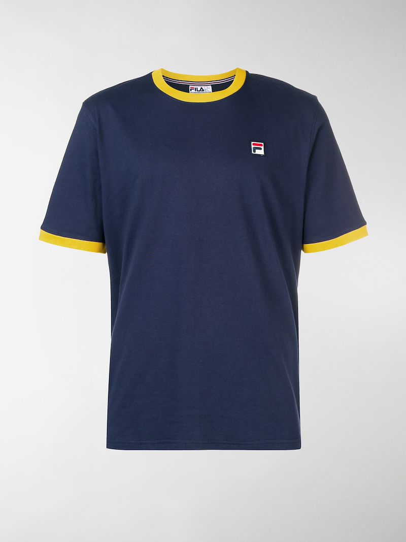 yellow and blue fila shirt