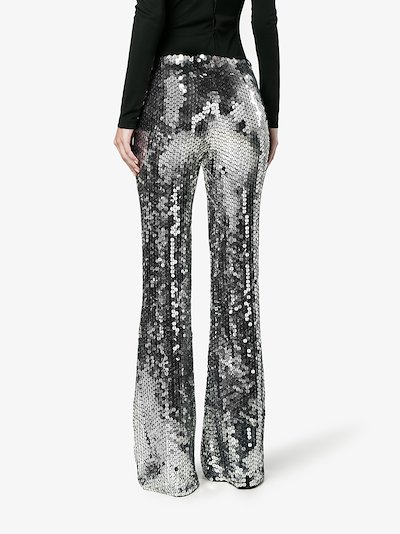 sequin trousers silver