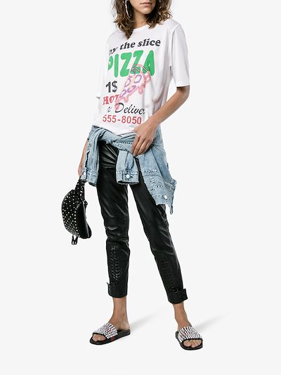 pizza print cotton t shirt展示图