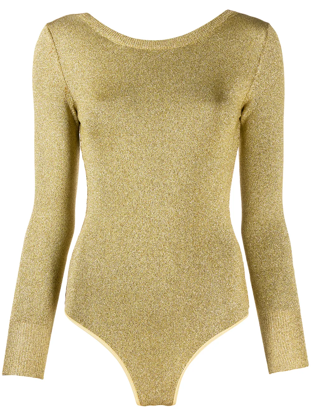 FORTE_FORTE Ribbed metallic wool-blend bodysuit sz 1 US on sale 4