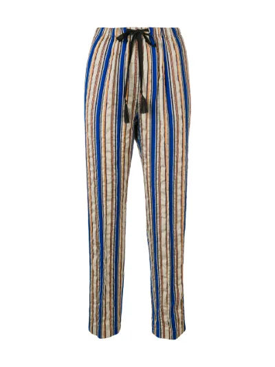 striped straight leg trousers