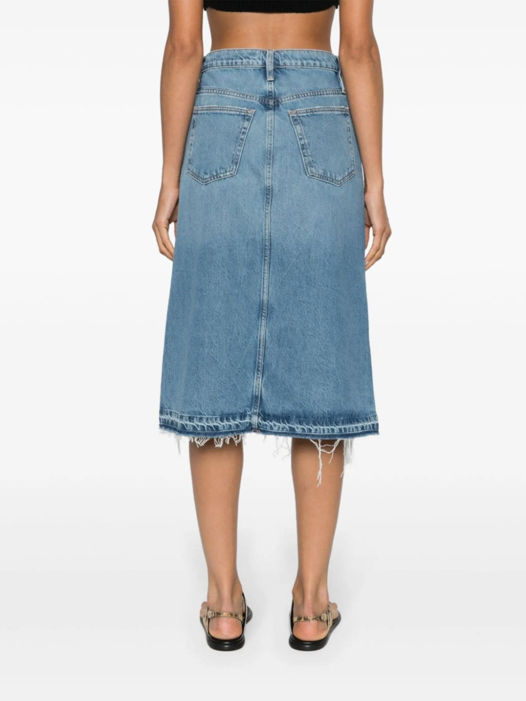 FRAME distressed denim skirt | Eraldo.com US