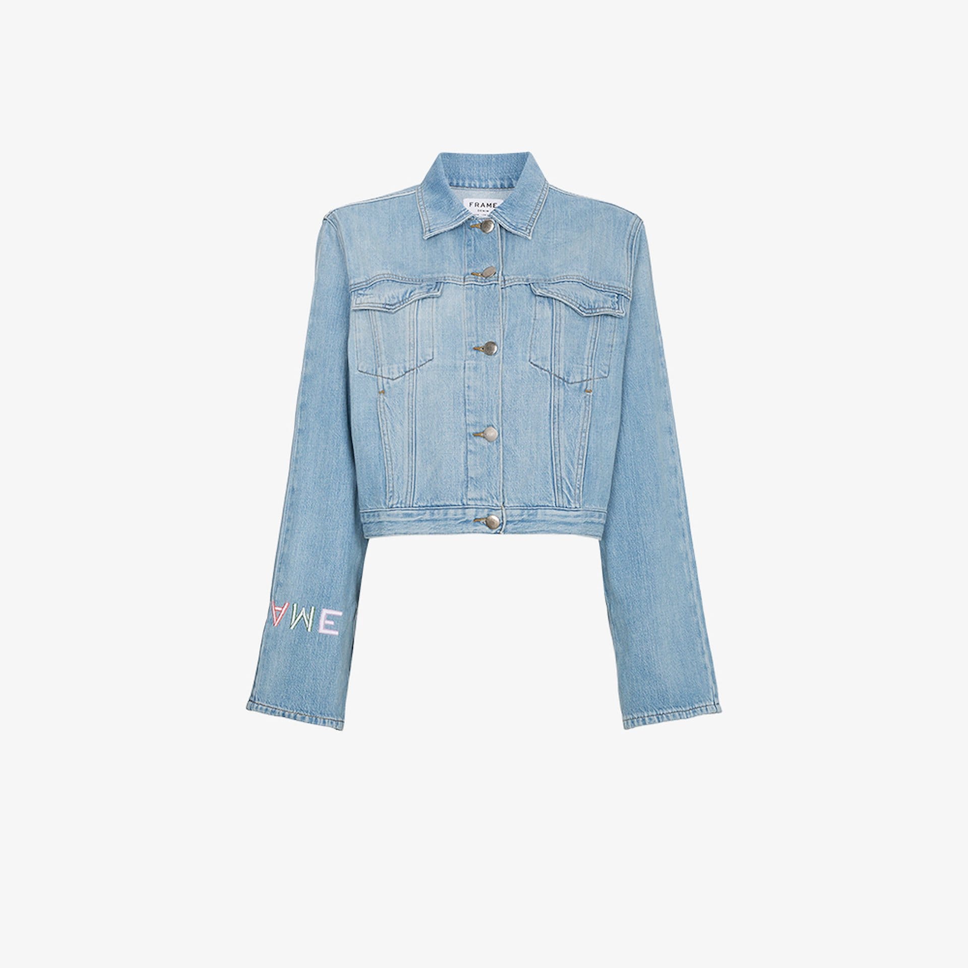 Frame Le Embroidery Logo Denim Jacket Browns